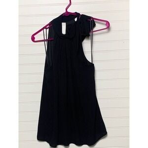 Express Black Sleeveless Halter Top Neck Tie Blouse XS